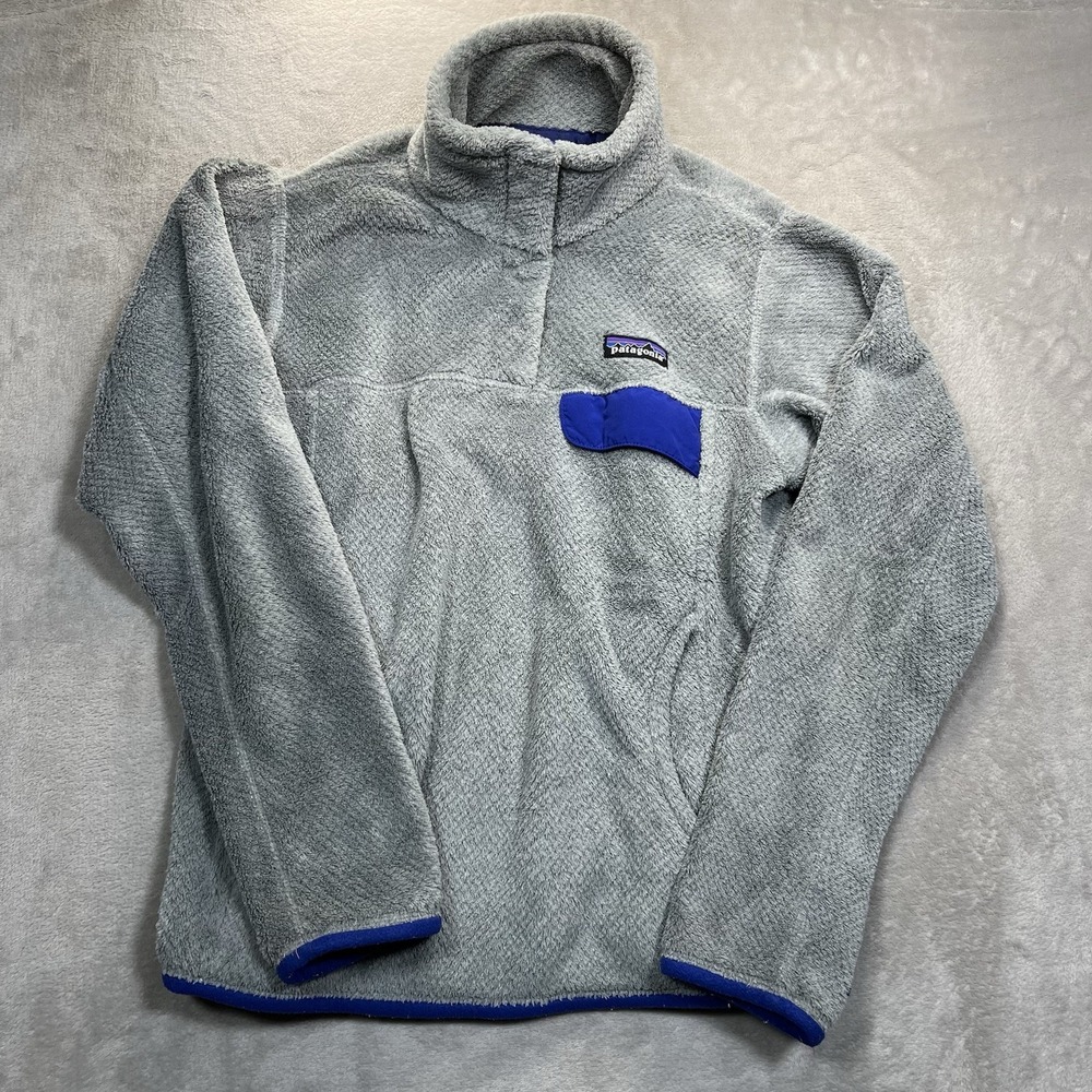 Patagonia Womens Re-Tool Snap-T Pullover Gray Blue Fleece Jacket 25442 XS